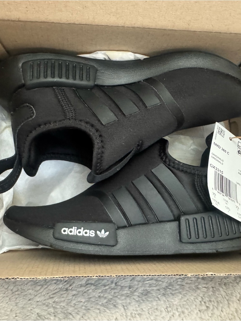 adidas Kids Black Slip-On NMD Style Sneakers